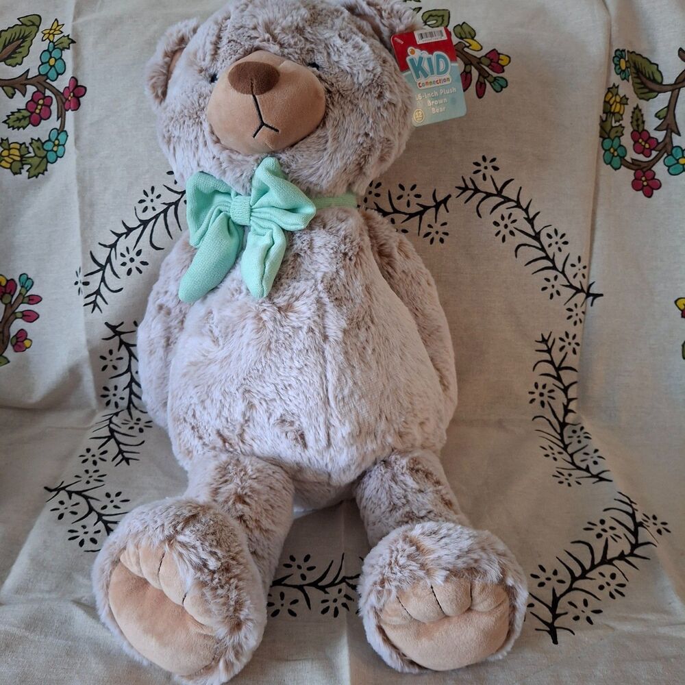Lot of 2 Kid Connection 16” Brown Teddy Bear Plush Stuffed Animal + Hallmark Bea - Picture 5 of 11